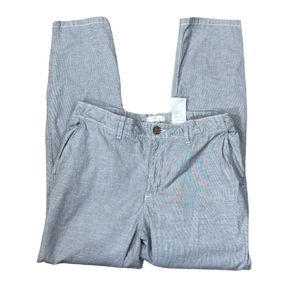 H&M Women's Ankle Pant Mini Check Black White Size 10 Stretch Cotton Blend - Picture 2 of 8